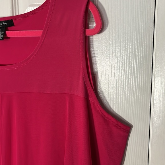 Adele and May woman layered tank top sheer outer layer sleeveless fuscia sz 3X - Picture 6 of 13